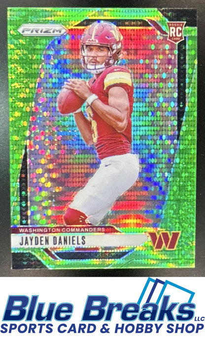 2024 Panini Prizm Jayden Daniels #347 Neon Green Pulsar RC Washington Commanders