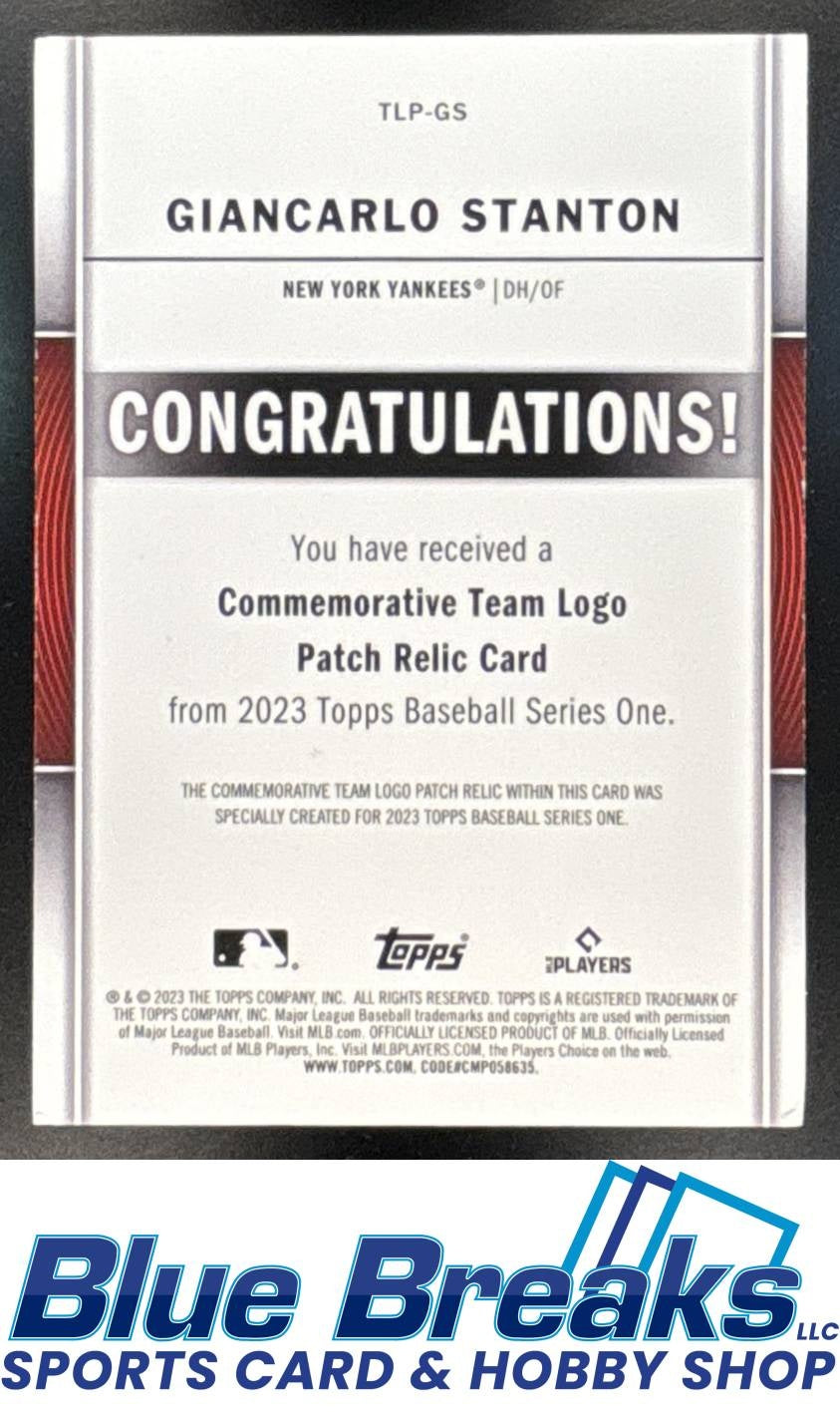 2023 Topps Giancarlo Stanton #TLP-GS Team Logo Commemorative Relic