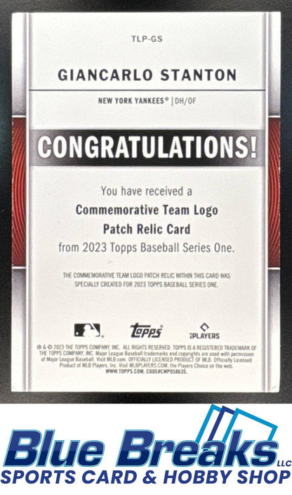 2023 Topps Giancarlo Stanton #TLP-GS Team Logo Commemorative Relic