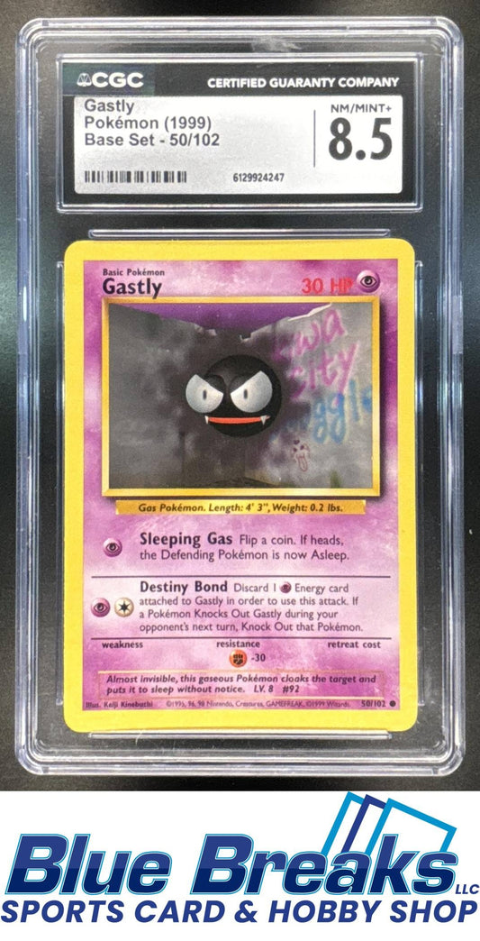 1999 Pokemon Base Set Gastly #50/102 Common CGC 8.5