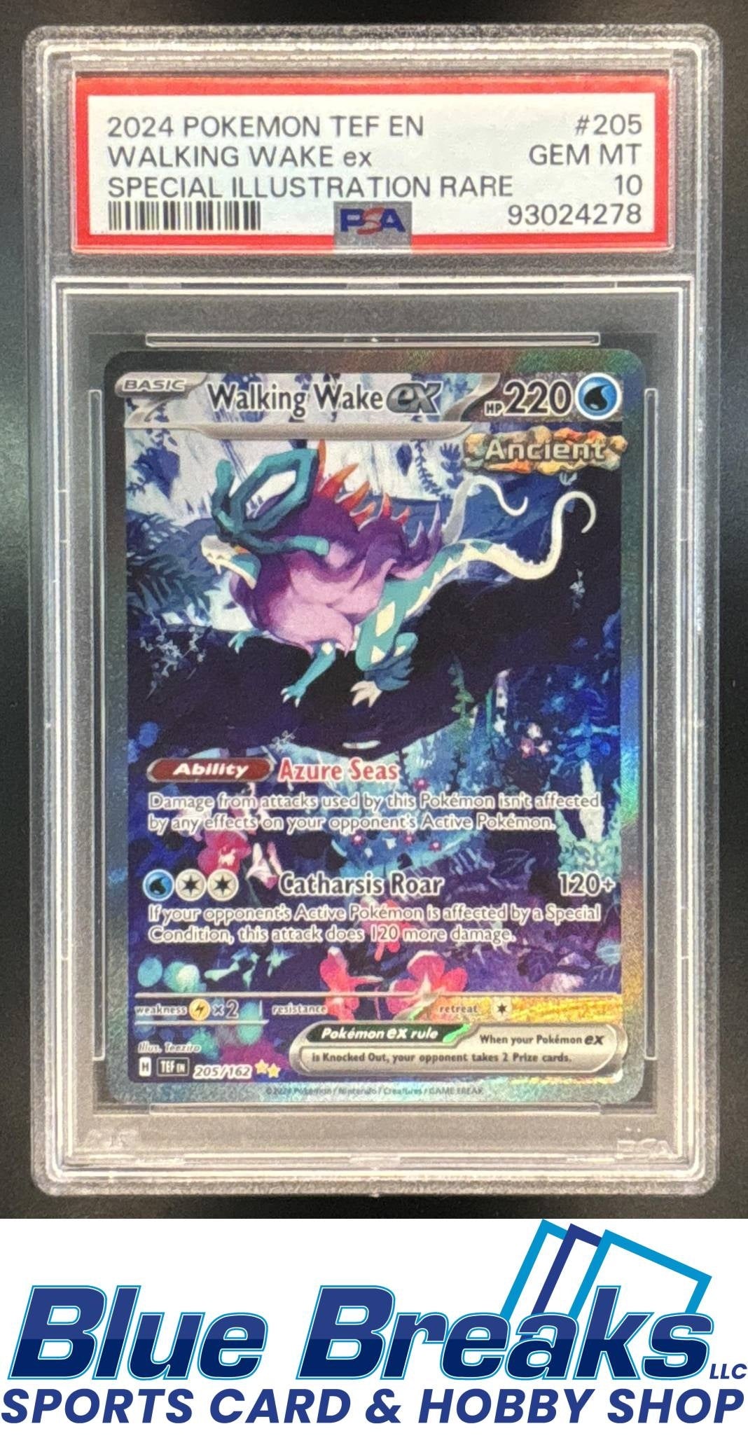 2024 Pokemon Temporal Forces Walking Wake ex #205/162 PSA 10