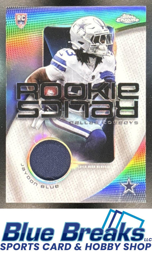 2025 Topps Chrome RC Relics Jaydon Blue #RR-JBL Relic Dallas Cowboys