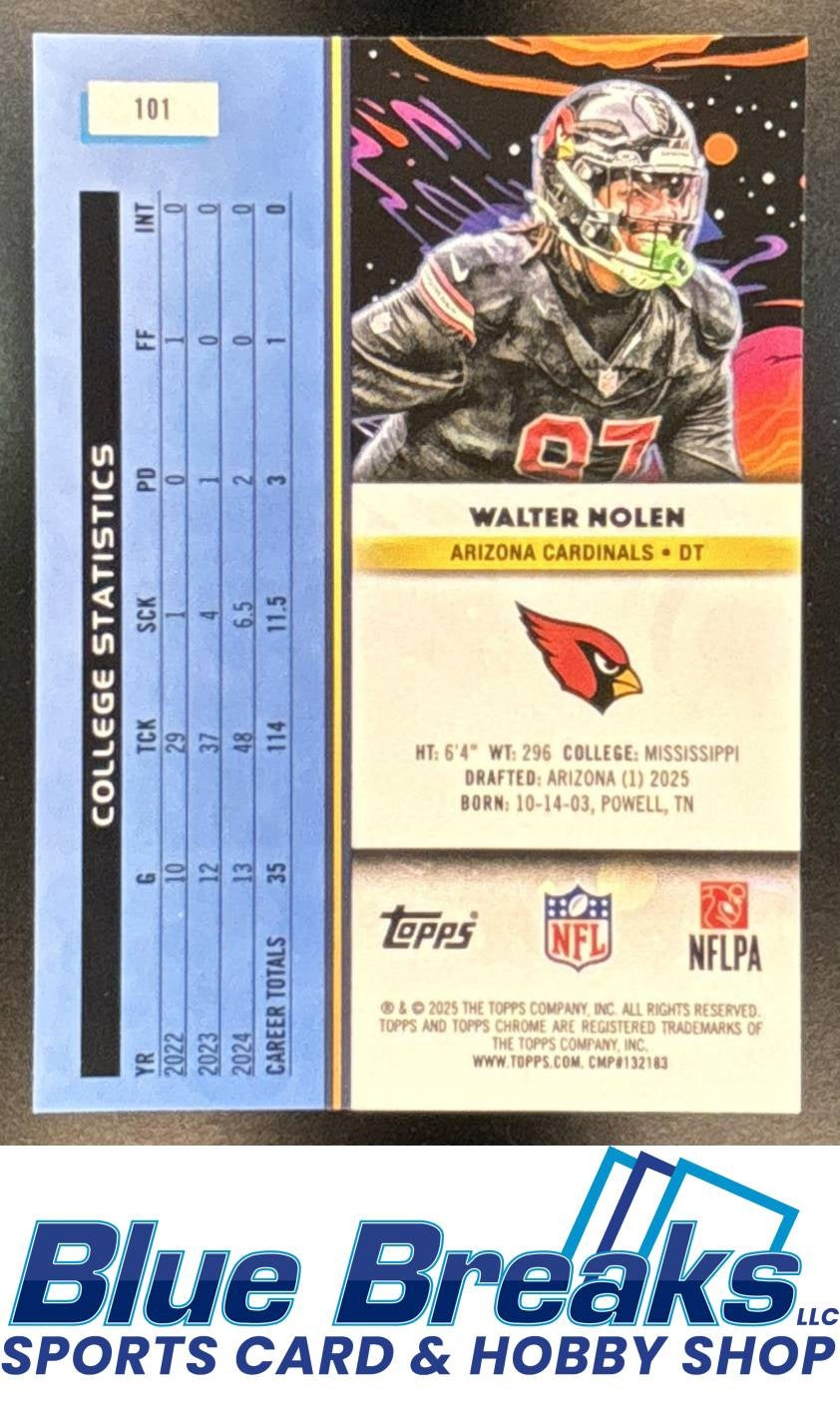 2025 Topps Cosmic Chrome Walter Nolen #101 Blue Moon Refractor 99/99 RC Arizona Cardinals