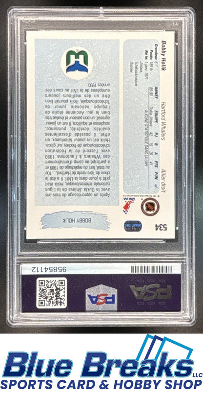 1990-91 Upper Deck French Bobby Holik #534 Young Guns PSA 10 Hartford Whalers / Carolina Hurricanes