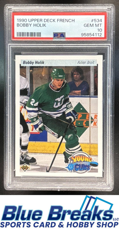 1990-91 Upper Deck French Bobby Holik #534 Young Guns PSA 10 Hartford Whalers / Carolina Hurricanes