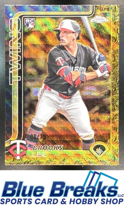 2025 Topps Gilded Collection Brooks Lee #78 Chrome Gold Wave Refractor 06/75 RC Minnesota Twins