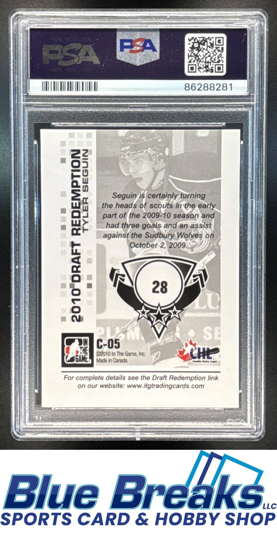 2009 In The Game Heros & Pros Class of 2010 Tyler Seguin PSA 10 #C-05 Ice Hockey Whalers