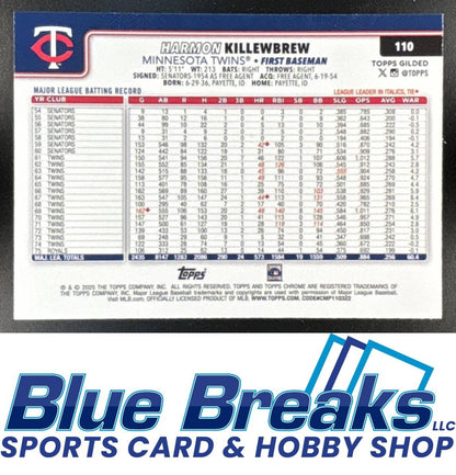 2025 Topps Gilded Collection Harmon Killebrew #110 Chrome Gold Wave Refractor 59/75 Minnesota Twins