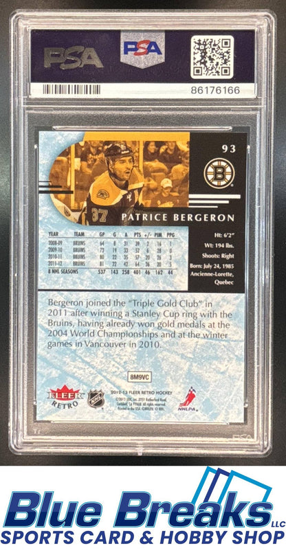2012-13 Fleer Retro Patrice Bergeron #93 PSA 10 Boston Bruins