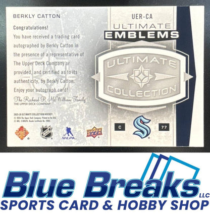 2025 Upper Deck Ultimate Collection Berkly Catton #UER-CA Emblems Rookies Auto