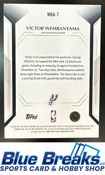 2026 Topps Collector's Kit Exclusive Rainbow Foil Victor Wembanyama #NBA-7 Victor Wembanyama