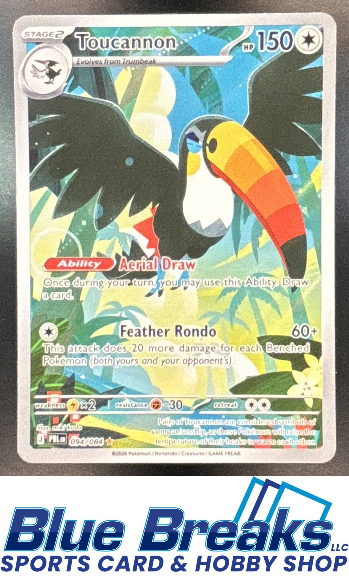 2026 Pokemon Pitch Black Illustration Rare Toucannon #094/084b