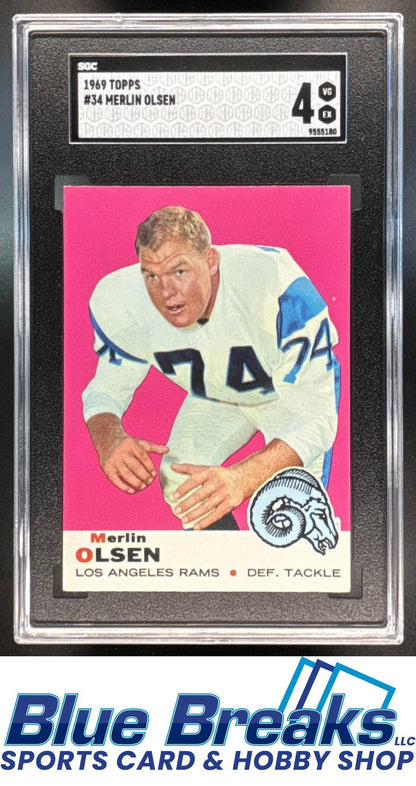 1969 Topps Merlin Olsen [RC] #34 SGC 4 Rams