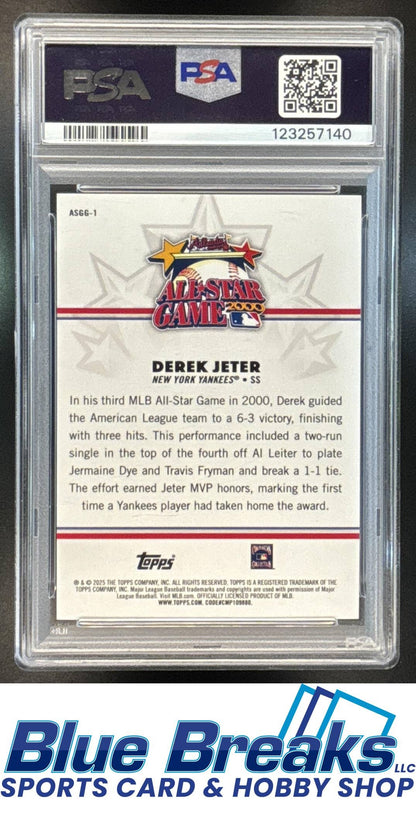 2025 Topps All-Star Game Mega Box Derek Jeter #ASGG-1 Greats Red Foil 1/5 PSA 9