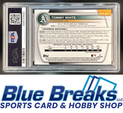 2025 Bowman Chrome Tommy White #BCP-251 Mini Diamond Refractor 1st Prospect PSA 10
