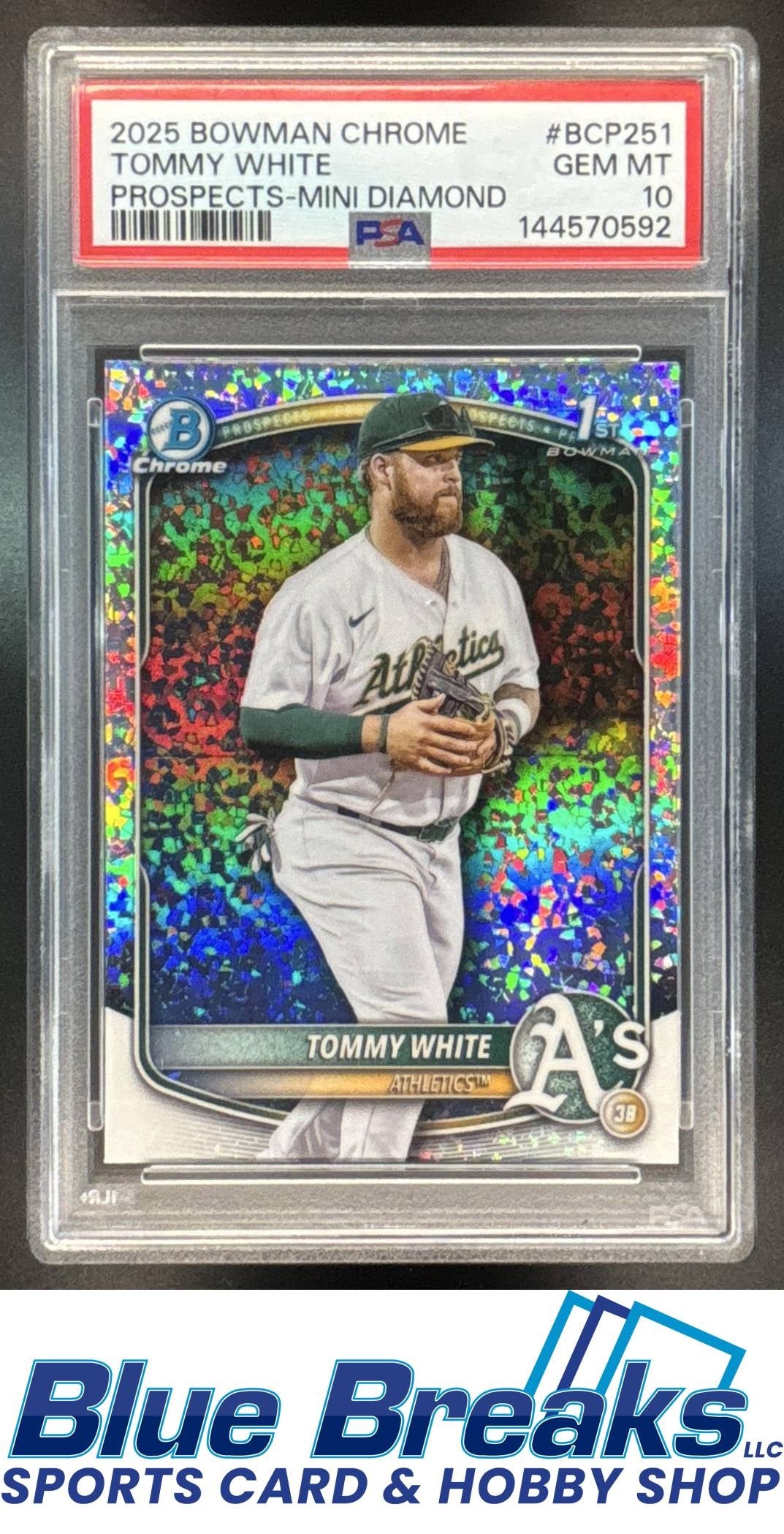 2025 Bowman Chrome Tommy White #BCP-251 Mini Diamond Refractor 1st Prospect PSA 10