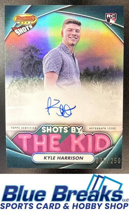 2024 Bowman's Best Kyle Harrison #TK-9 Shots By The Kid Auto 036/250 San Francisco Giants