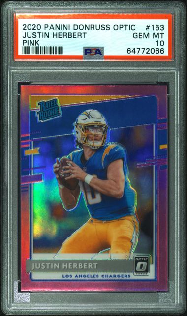 2020 Panini Donruss Optic - Justin Herbert - Pink - #153 - PSA