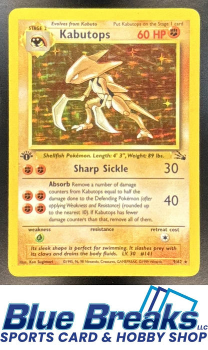 1999 Pokemon Fossil 1st Edition Kabutops #9/62
