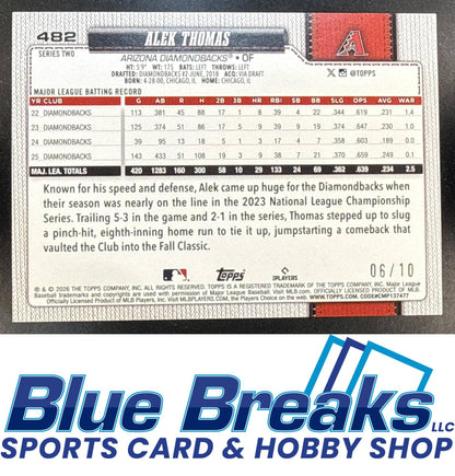 2026 Topps Series 2 Alek Thomas #482 All-Star Game Black Foil 06/10 Arizona Diamondbacks