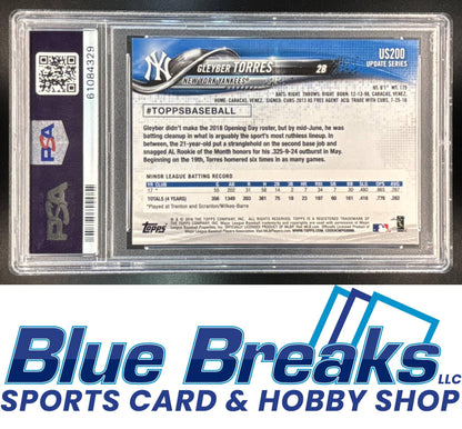 2018 Topps Update Gleyber Torres RC #US200a PSA 9 New York Yankees