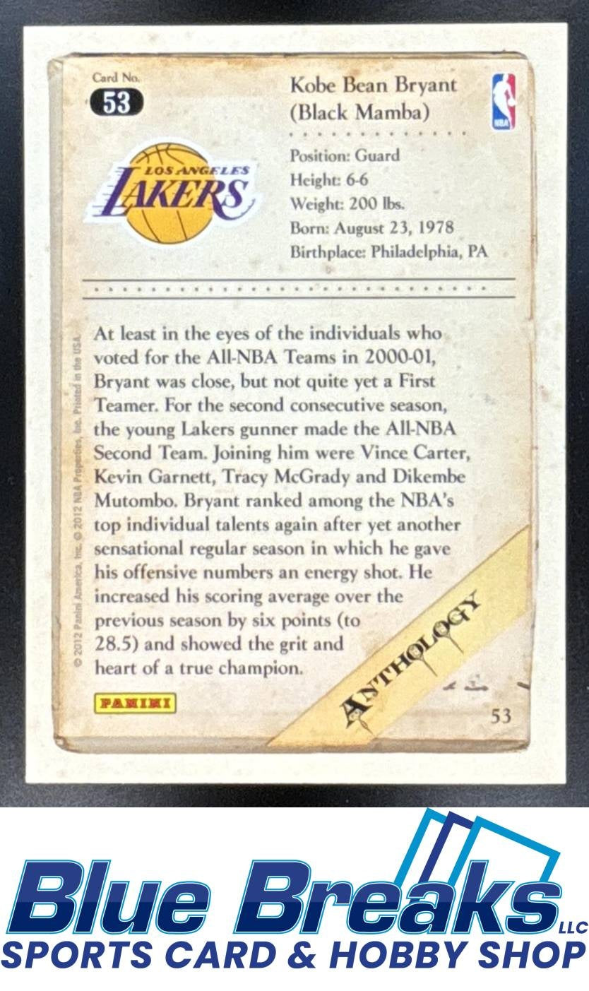 2012-13 Panini Kobe Anthology Bryant [RC] #53 Los Angeles Lakers