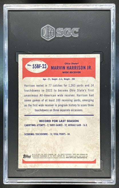2023 Bowman University Chrome Marvin Harrison Jr. #55BF-23 1955 Football SGC 9.5