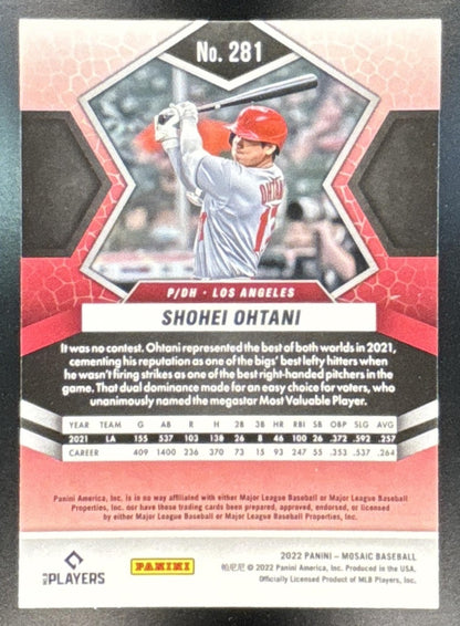 2022 Panini Mosaic Shohei Ohtani [RC] #281 Los Angeles Angels