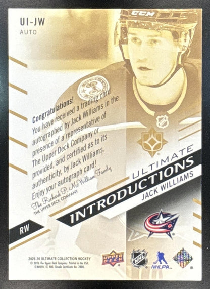 2025 Upper Deck Ultimate Collection Jack Williams #UI-JW Introductions Auto
