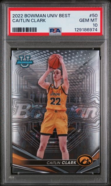 2022 Bowman Univ Best - Basketball - Iowa Hawkeyes - Caitlin Clark - #50 - Psa 10