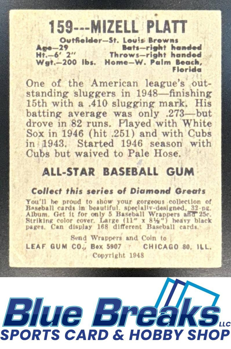 1948 Leaf Mizell Platt [RC] #159 a RC Browns Cardinals