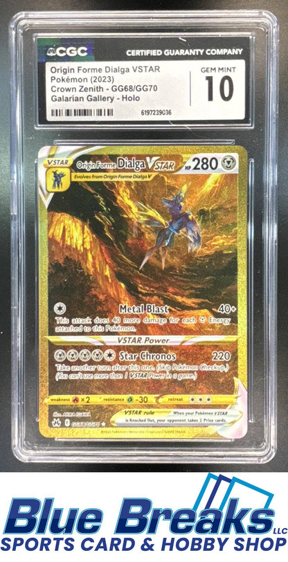 2023 Pokemon Sword & Shield Crown Zenith Origin Forme Dialga VSTAR #GG68/GG70 Galarian Gallery CGC 10