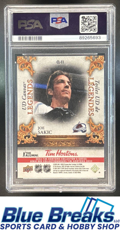 2023 Upper Deck Hortons Legends Canvas Joe Sakic #CL11 PSA 10 Colorado Avalanche