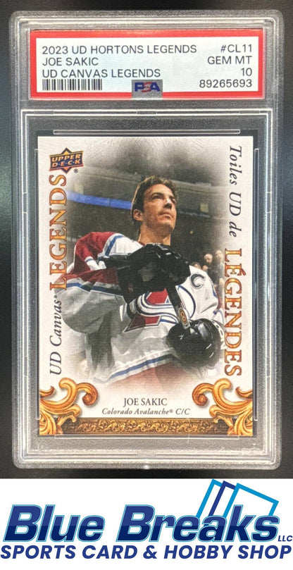 2023 Upper Deck Hortons Legends Canvas Joe Sakic #CL11 PSA 10 Colorado Avalanche