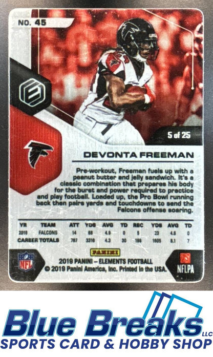 2019 Panini Elements Gold Devonta Freeman 5/25 #45 Falcons