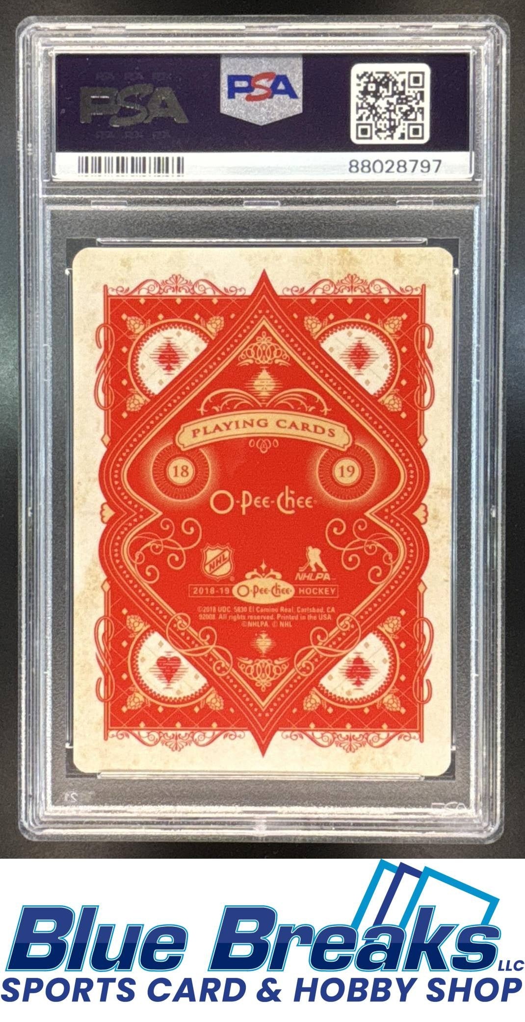 2018-19 O-Pee-Chee Playing Cards 9 of Spades Daniel Sedin PSA 10 Vancouver Canucks
