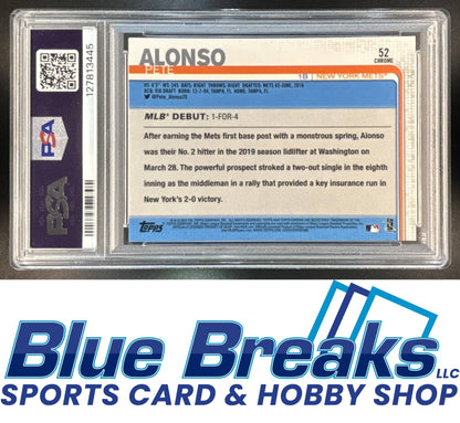 2019 Topps Chrome Update Pete Alonso RC #52 PSA 10 Mets