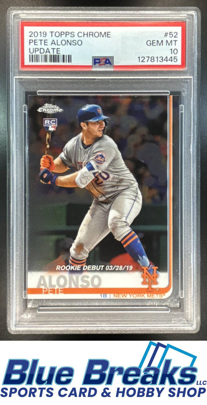 2019 Topps Chrome Update Pete Alonso RC #52 PSA 10 Mets