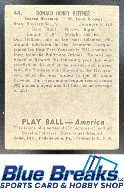 1937 Doanld Henery Heffner #44 Cardinals