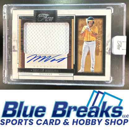 2024 Panini Three and Two Myles Naylor #PJA-MN Prospect Jersey Auto 74/99 Oakland Athletics