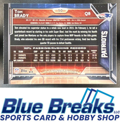 2015 Topps Chrome Green Refractor Tom Brady [RC] #50 Patriots