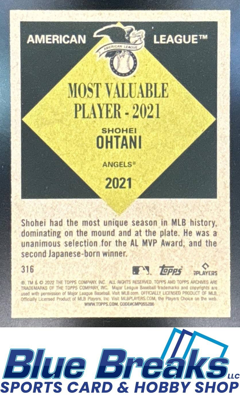 2022 Topps Archives Shohei Ohtani [RC] #316 Los Angeles Angels