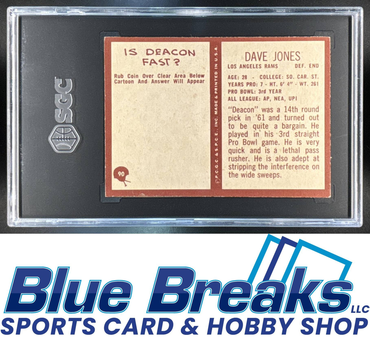 1967 Philadelphia Dave Jones [RC] #90 SGC 6 Rams