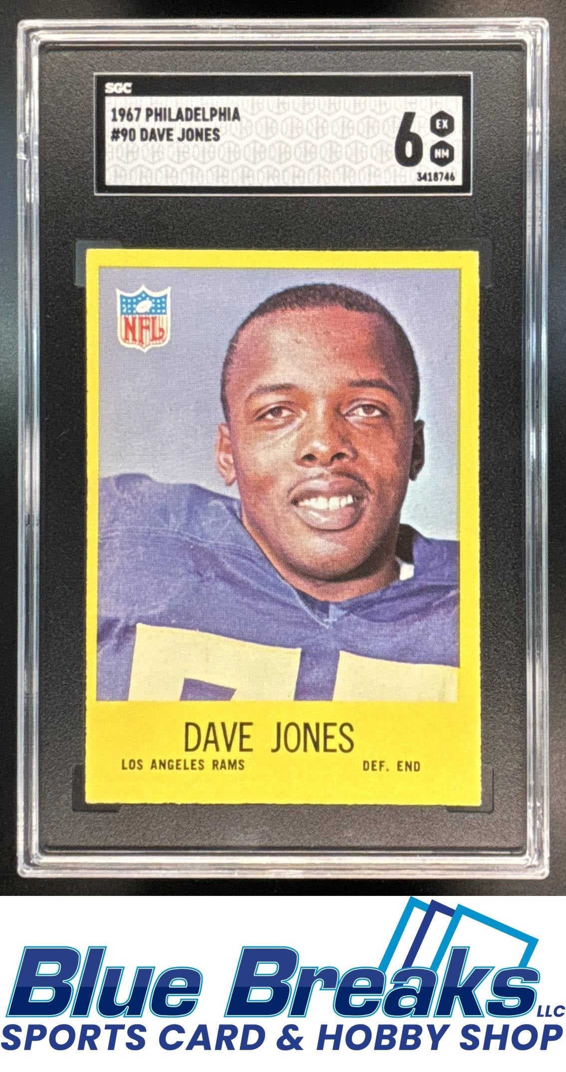 1967 Philadelphia Dave Jones [RC] #90 SGC 6 Rams