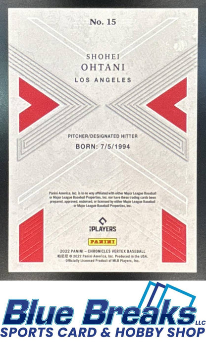 2022 Panini Chronicles Vertex Shohei Ohtani [RC] #15 Los Angeles Angels