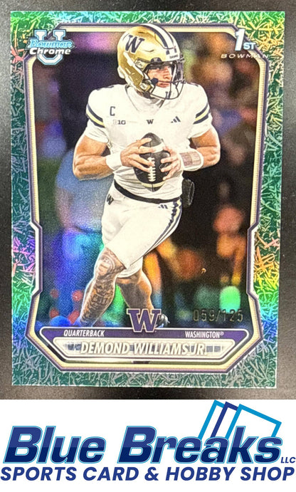 2026 Bowman Demond Williams Jr. #BCP-182 Chrome Gridiron Refractor 059/125 1st Prospect Washington Huskies