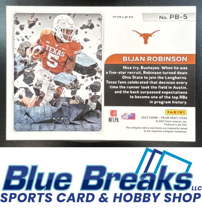 2023 Panini Prizm Draft Picks Bijan Robinson #PB-5 Break Mojo 09/25 RC Texas Longhorns / Atlanta Falcons