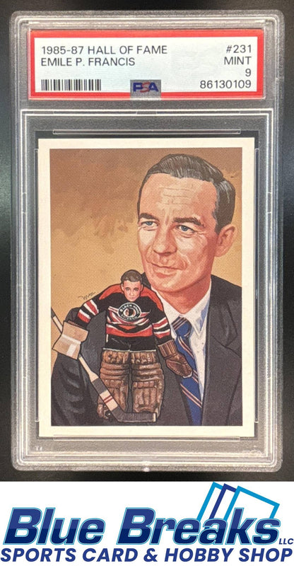 1985-87 Hall of Fame Emile P. Francis #231 PSA 9 New York Rangers