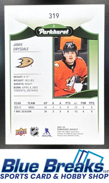 2021-22 Parkhurst 2021 Jamie Drysdale [RC] #319 RC Anaheim Ducks