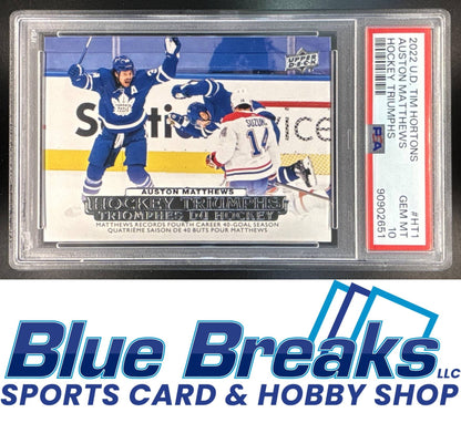 2022 Upper Deck Tim Hortons Hockey Triumphs Auston Matthews #HT-1 PSA 10 Hockey Toronto Maple Leafs